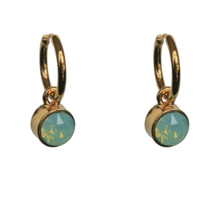 FlowJewels oorbellen goud-turquoise opaal