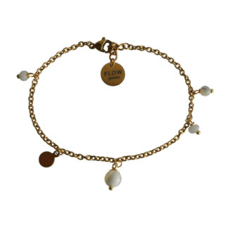 FlowJewels armband goud - wit