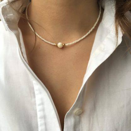 FlowJewels ketting goud - wit