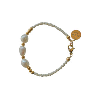FlowJewels armband goud - wit