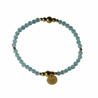 FlowJewels armband goud - licht turquoise