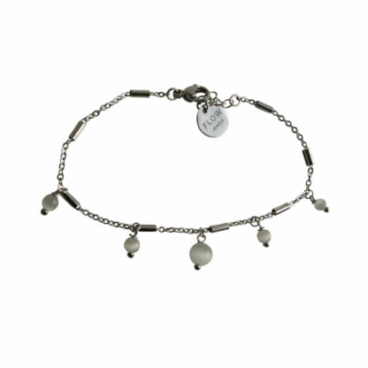 FlowJewels armband zilver - wit