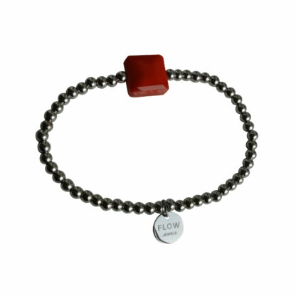 FlowJewels armband zilver - rood