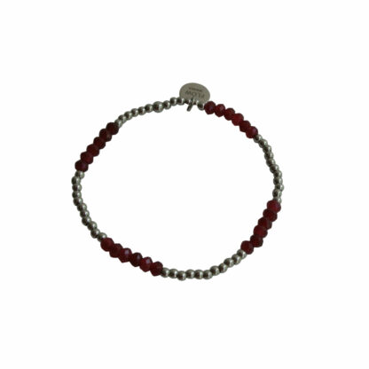FlowJewels armband zilver wijnrood